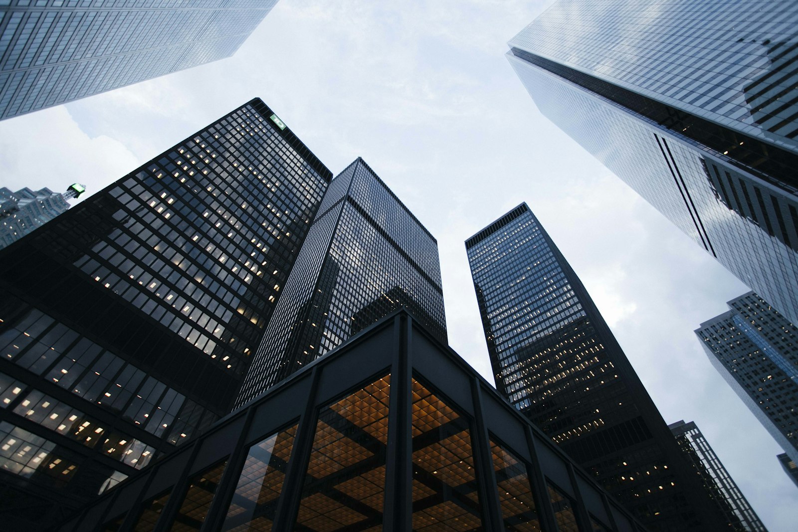 Corporate towers from below